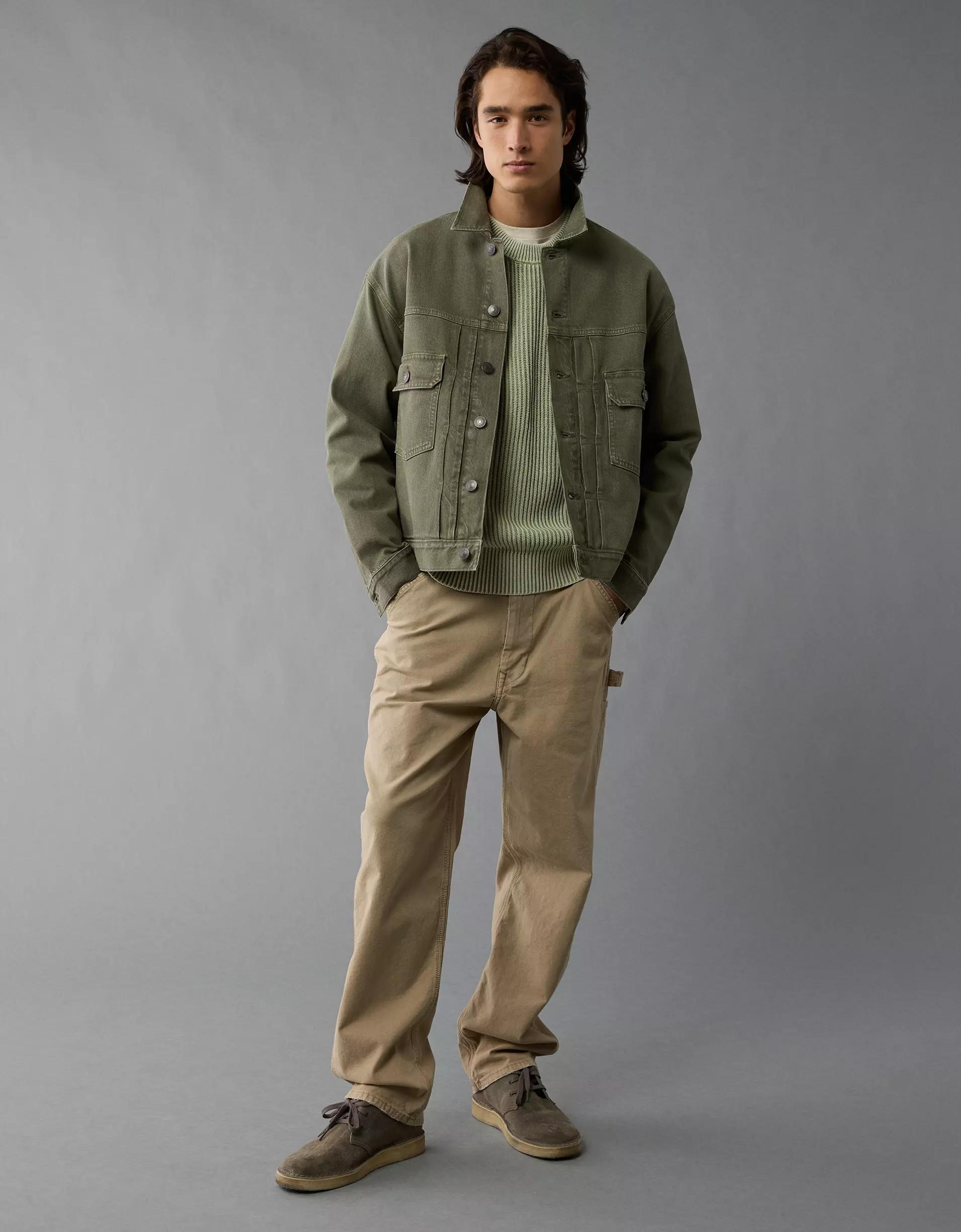 AE Slim Fit Denim Trucker Jacket Product Image
