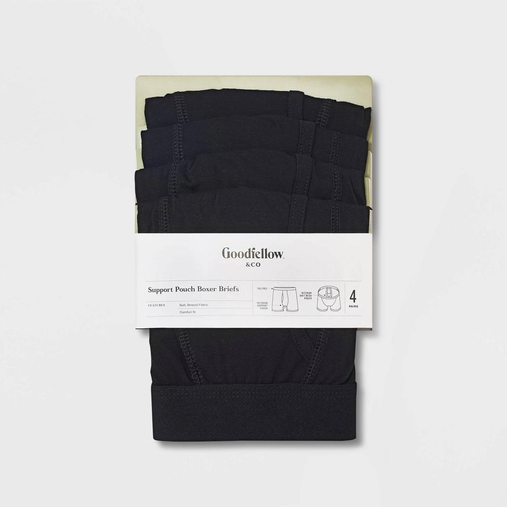 Men's Support Pouch Boxer Briefs 4pk - Goodfellow & Co™ XXL: Cotton Blend, Mid Rise, Mesh Liner, Machine Wash Product Image