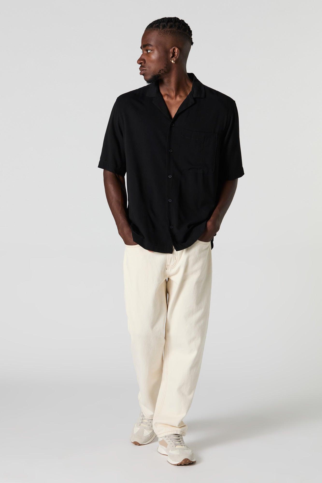 Short Sleeve Button-Up Top Male Product Image
