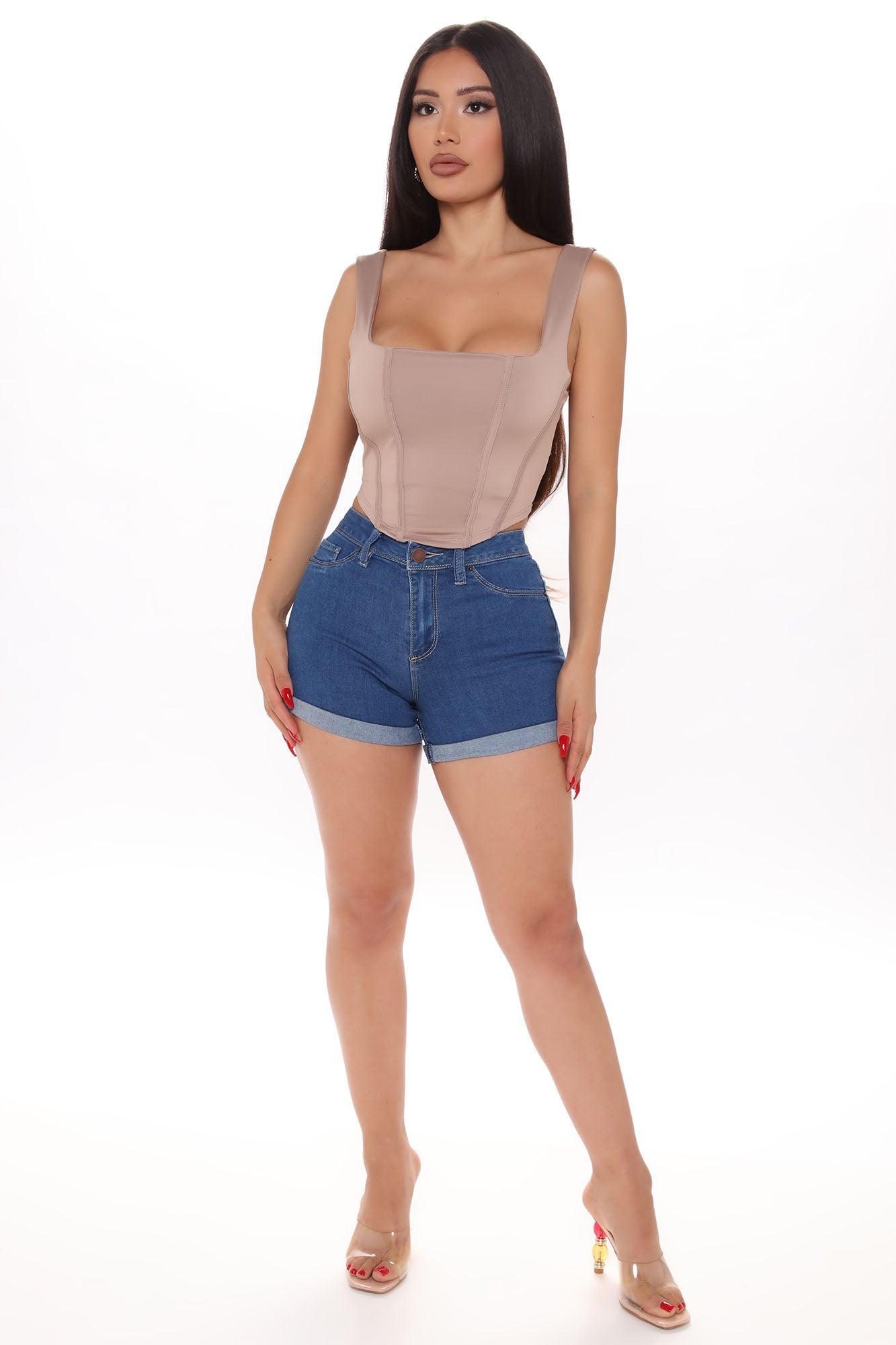 No Muffin Top Denim Shorts - Medium Wash Product Image