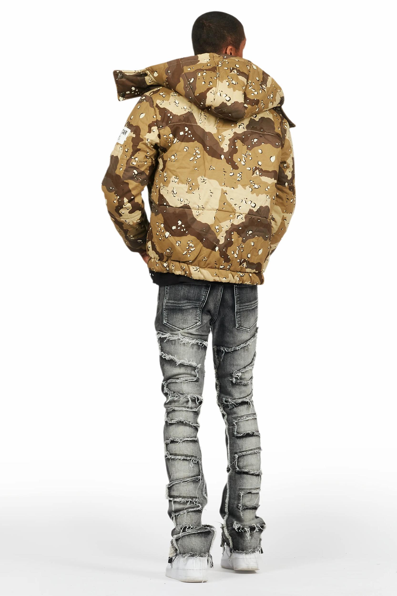 Bevis Digital Desert Camo Puffer Jacket Male Product Image