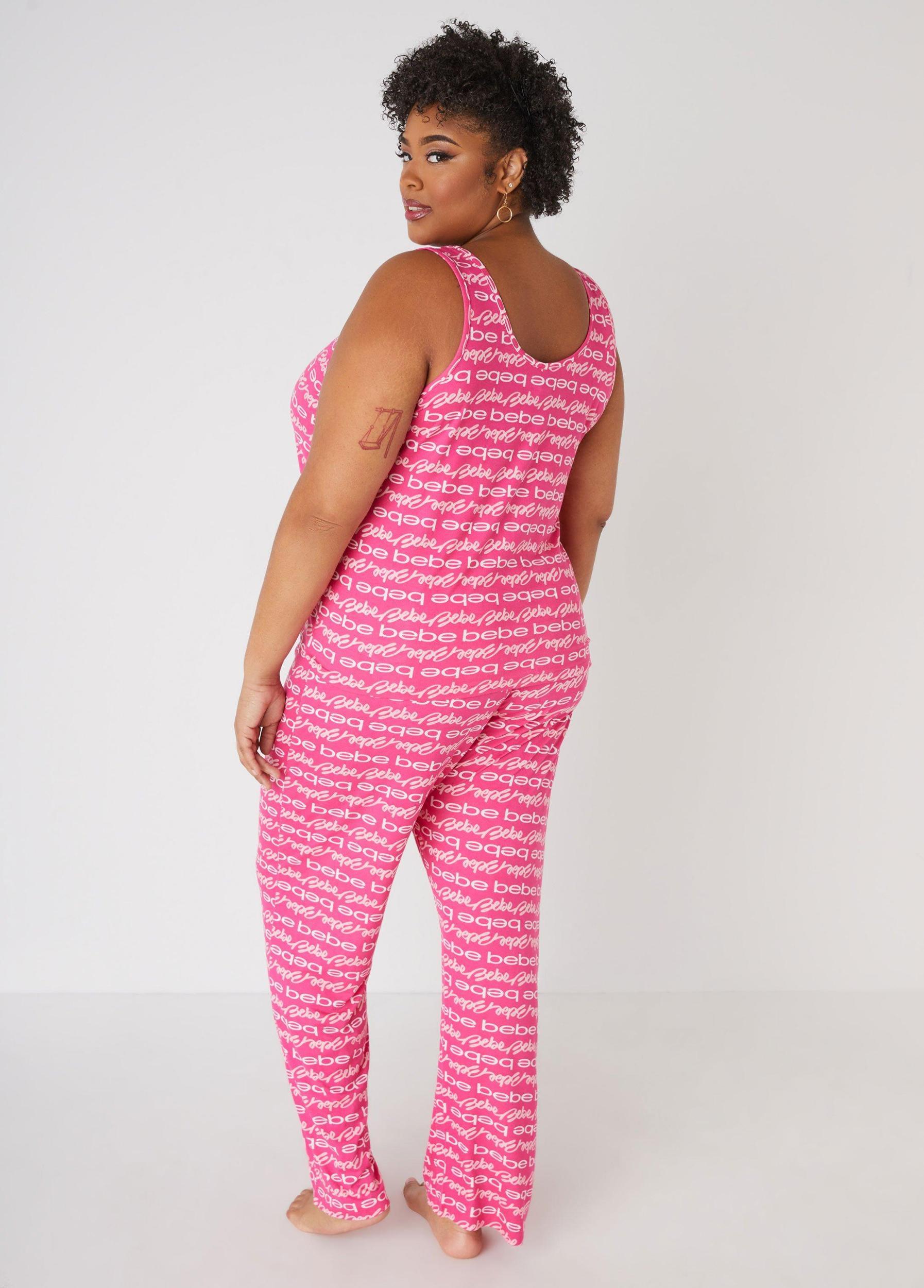 Bebe Logo Print Pajama Set Product Image