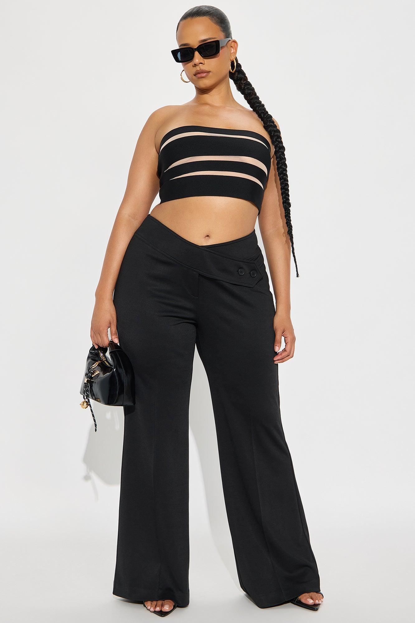 Elsy Ponte Flare Trouser Pant - Black Product Image