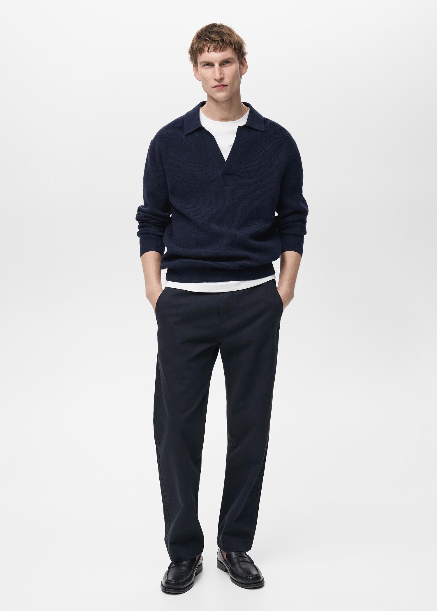 Regular-fit cotton pants with drawstring - Men | MANGO USA Product Image