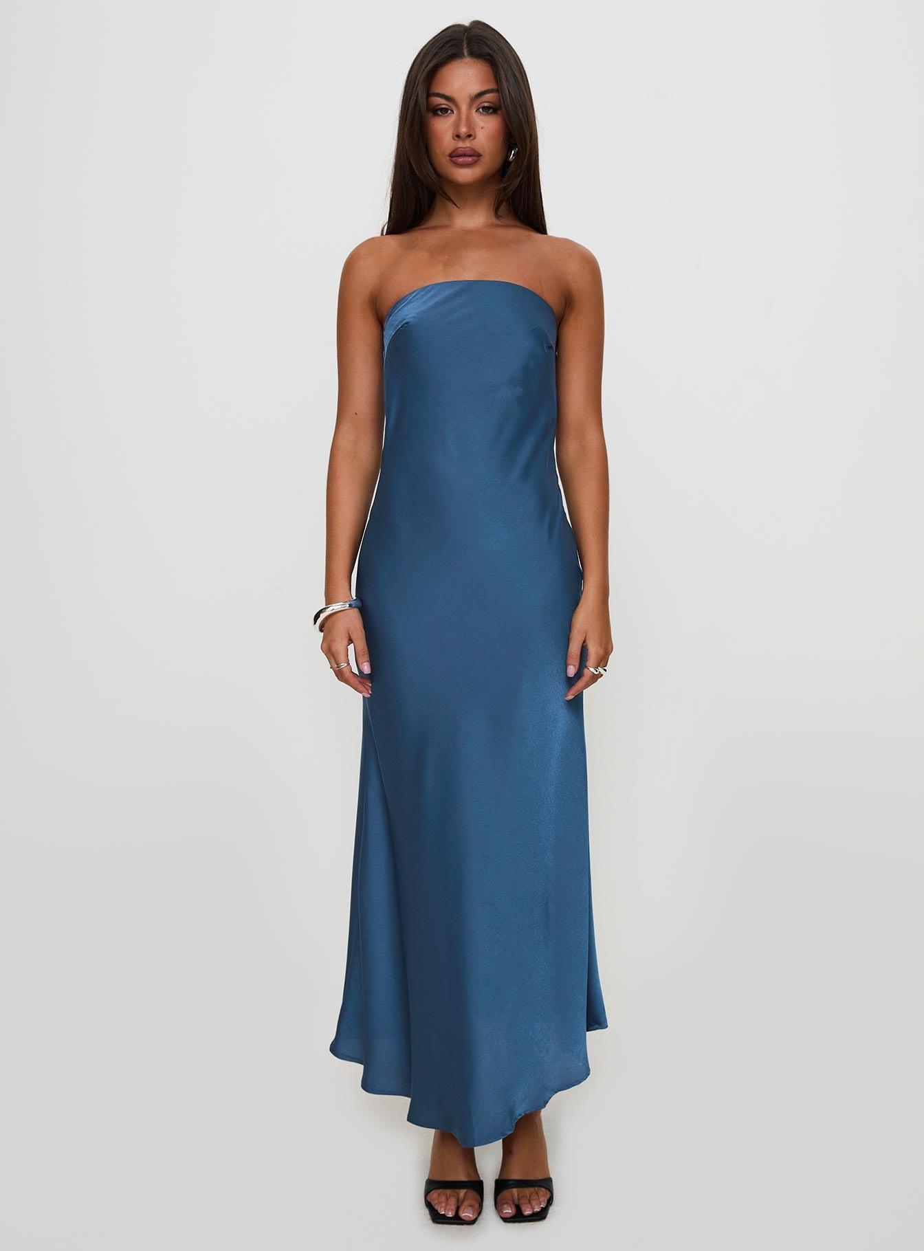 Haley Maxi Dress Mid Blue Product Image