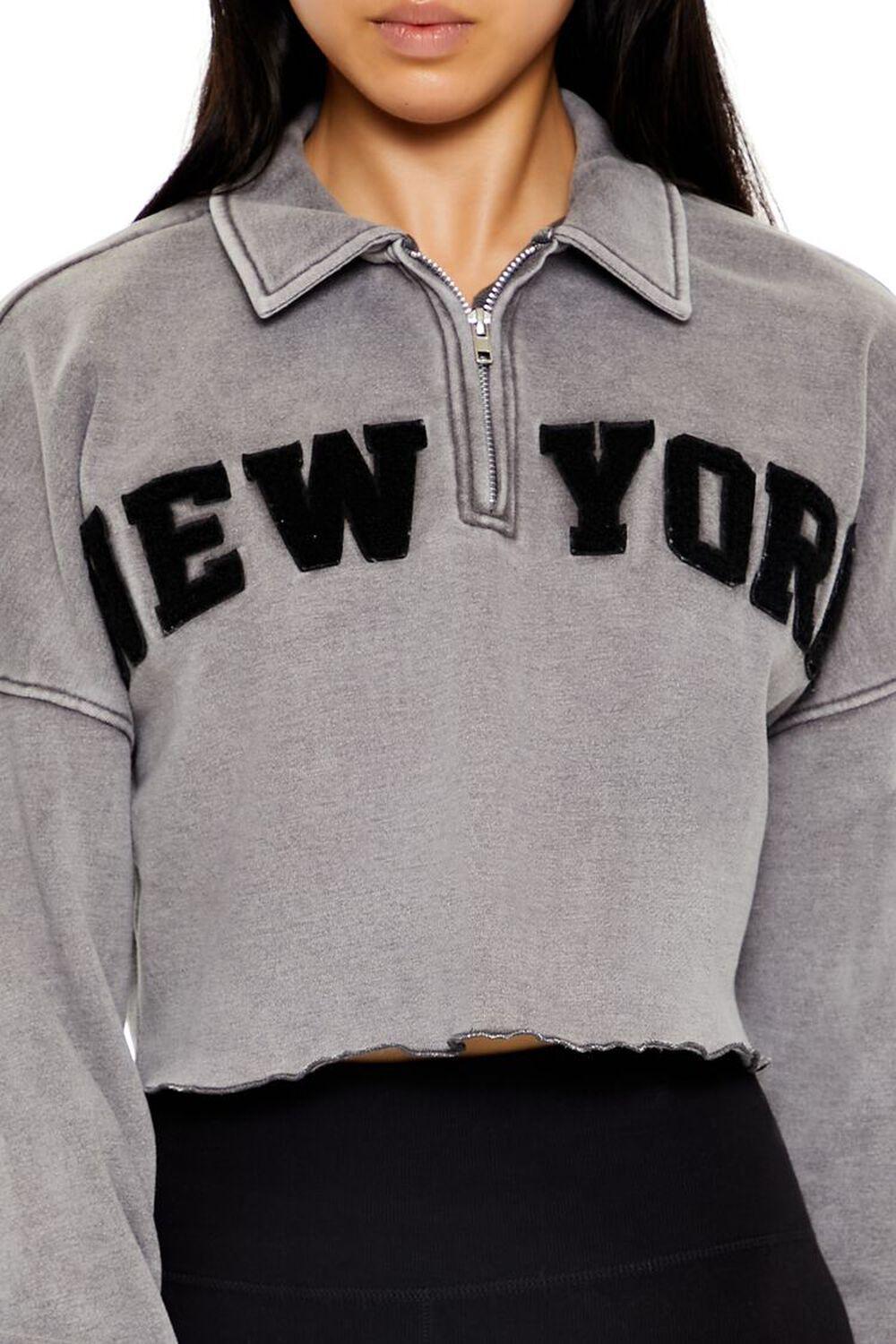 New York Half-Zip Cropped Pullover | Forever 21 Product Image