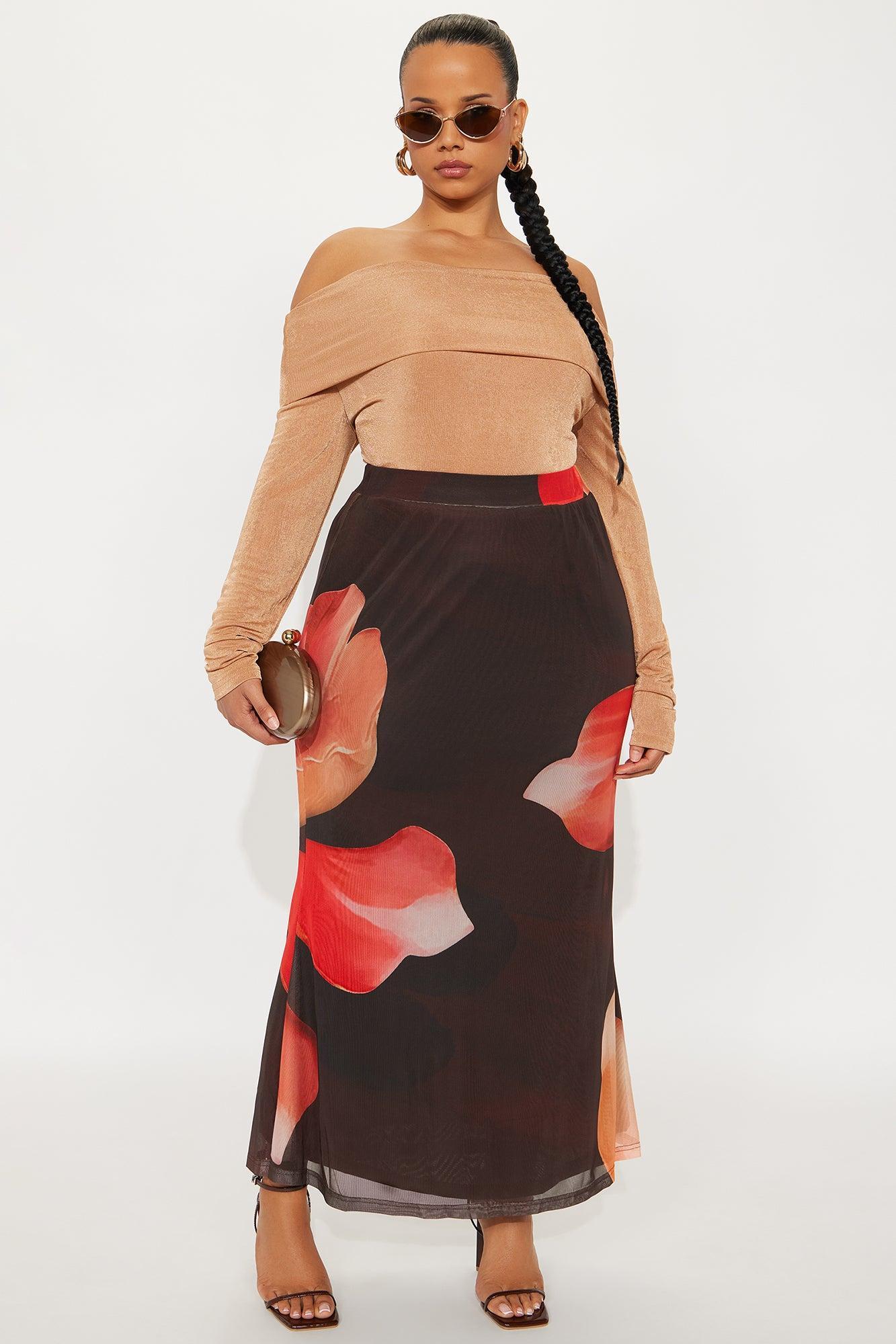 Parisian Long Sleeve Off Shoulder Top - Mocha Product Image
