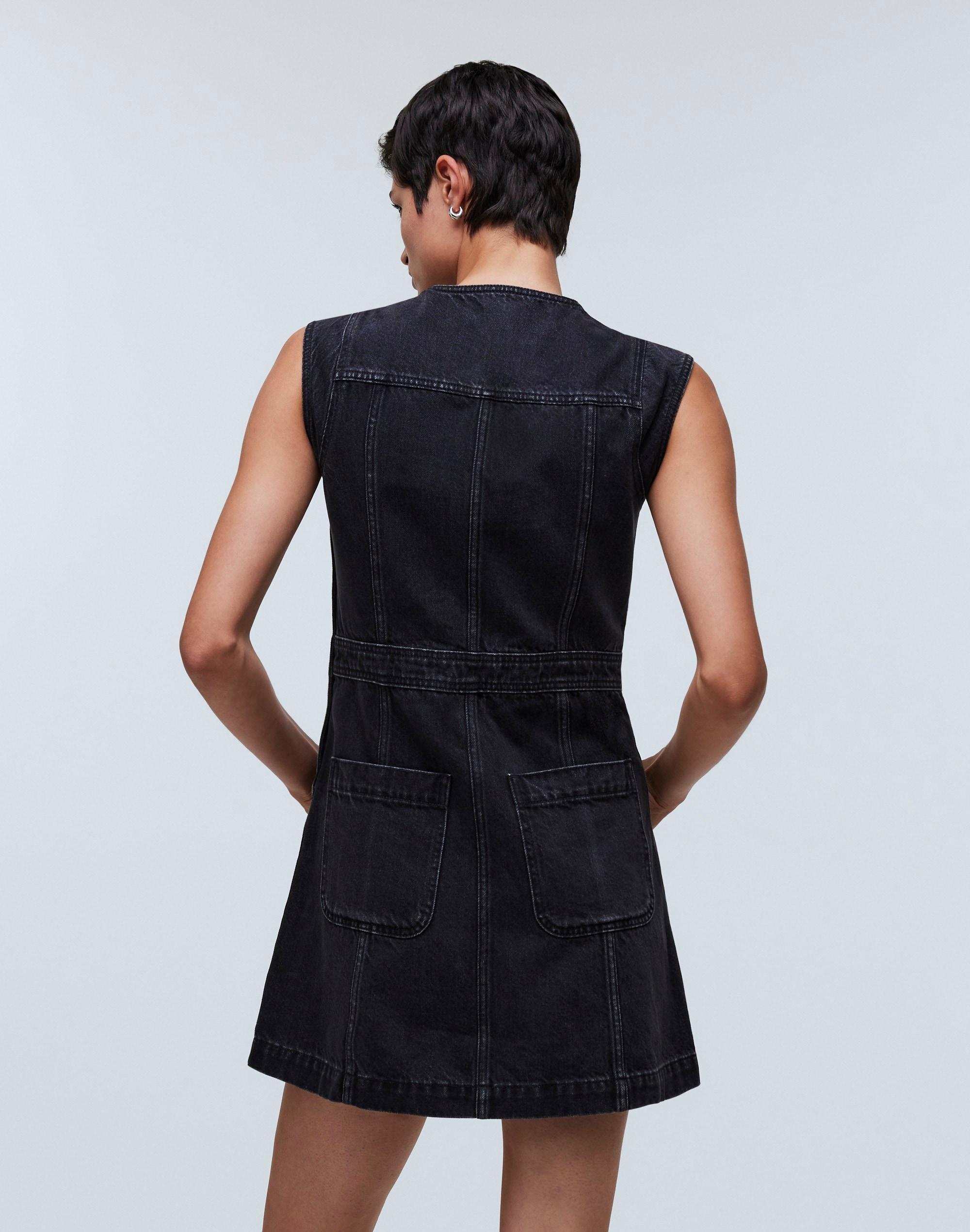 Denim Cap-Sleeve Mini Dress in Tarrybrook Wash Product Image