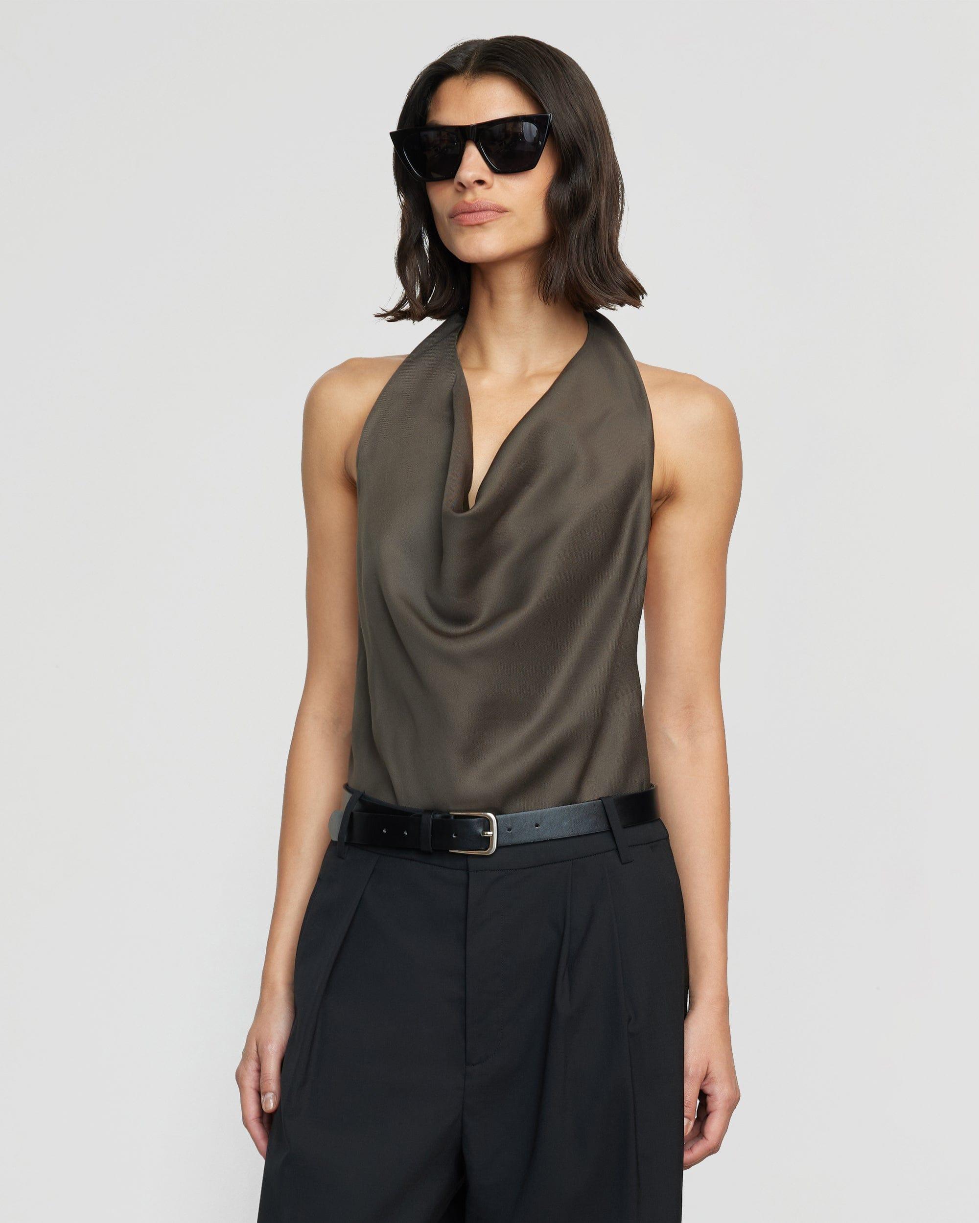 Chance Cowl-Neck Halter Blouse Product Image