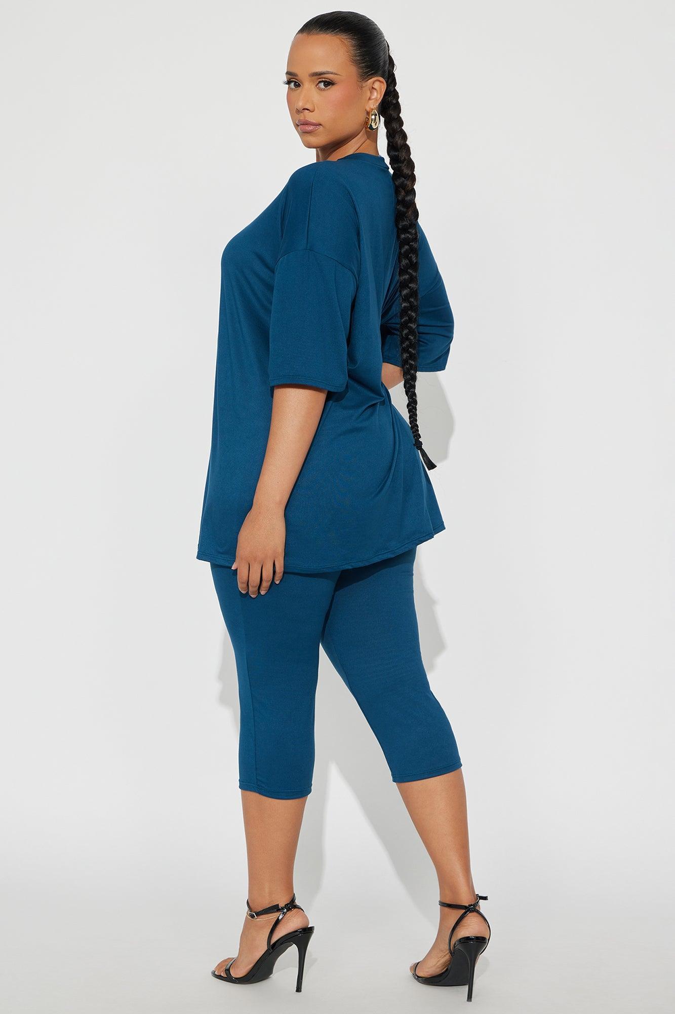 Weekend Vibes Capri Set - Teal Product Image