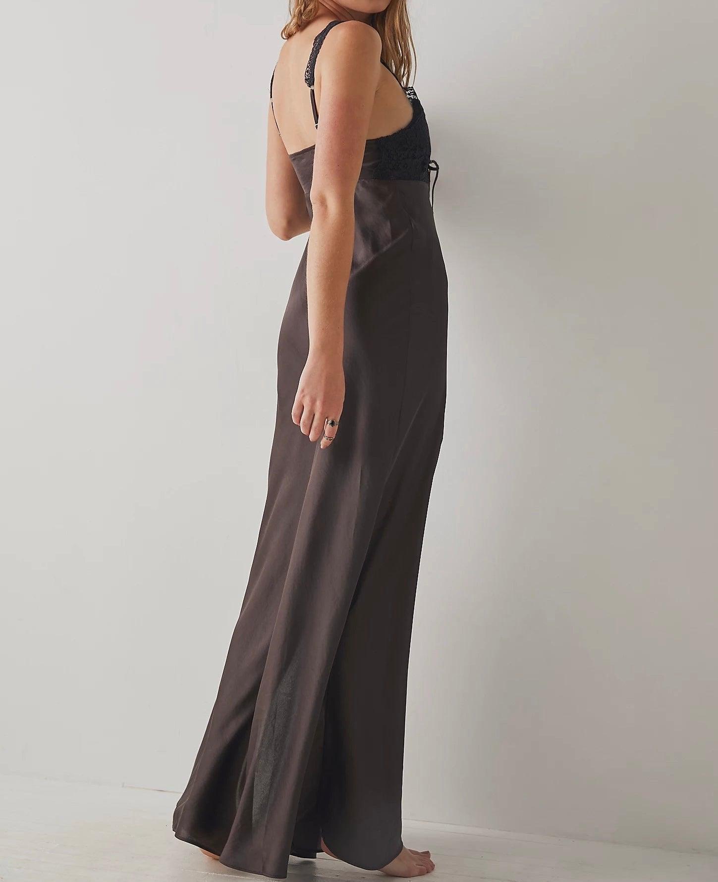 Free People Country Side Maxi Slip - Hot Fudge Product Image