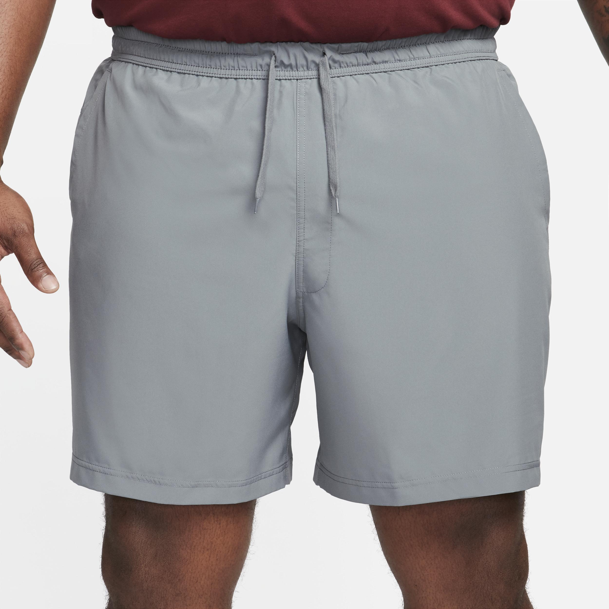 Mens Nike DriFit Form 7-in Unlined Woven Short, Men's, Size: Large, Smoke Gray Black Product Image