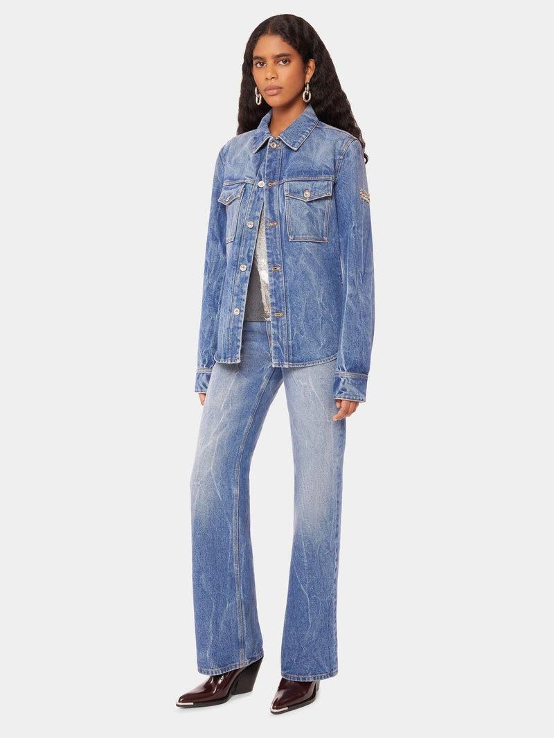 Denim shirt with 1969 metal discs details Product Image