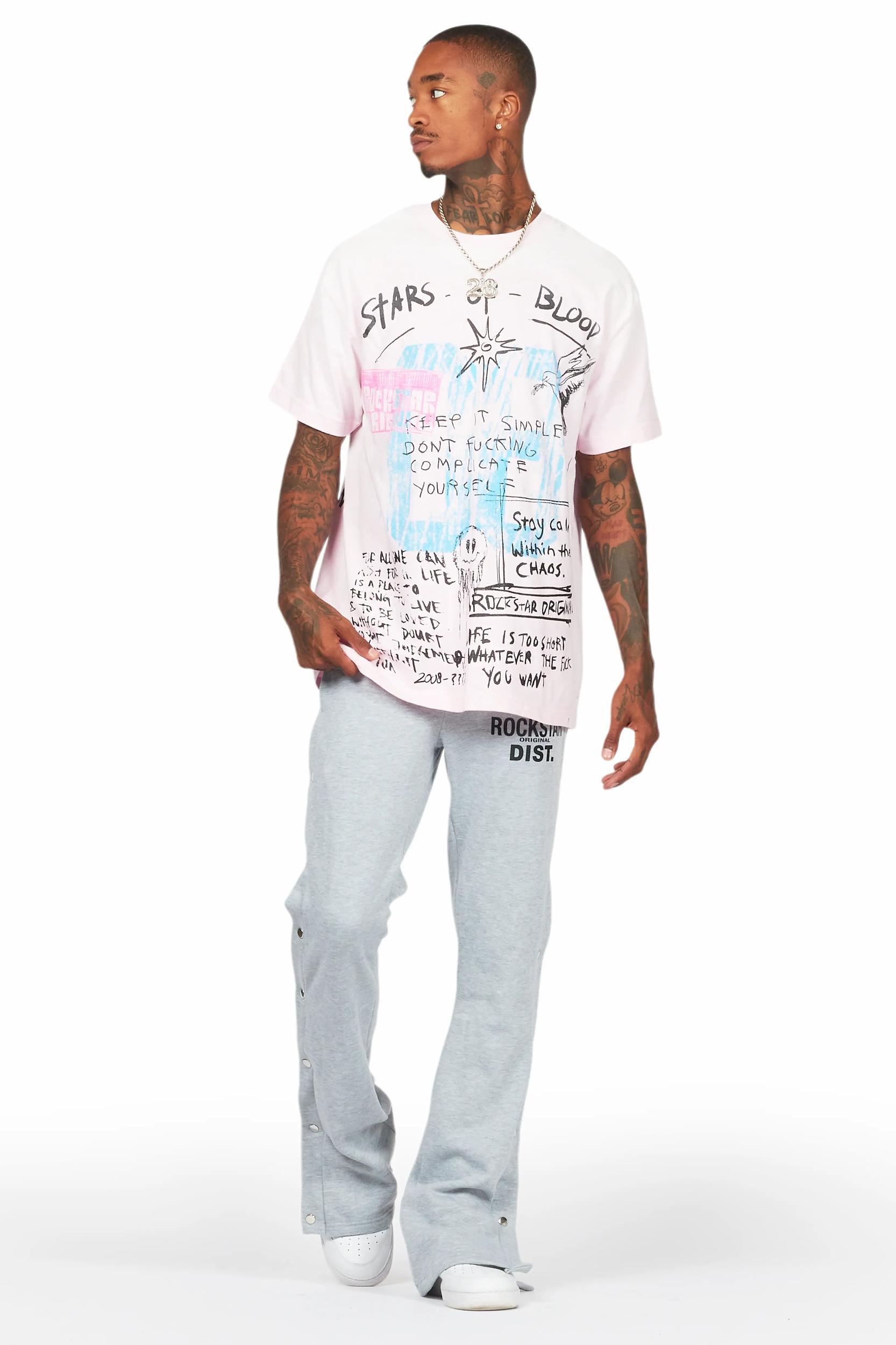 Alpine Heather Grey Baggy Snap Button Pant Male Product Image