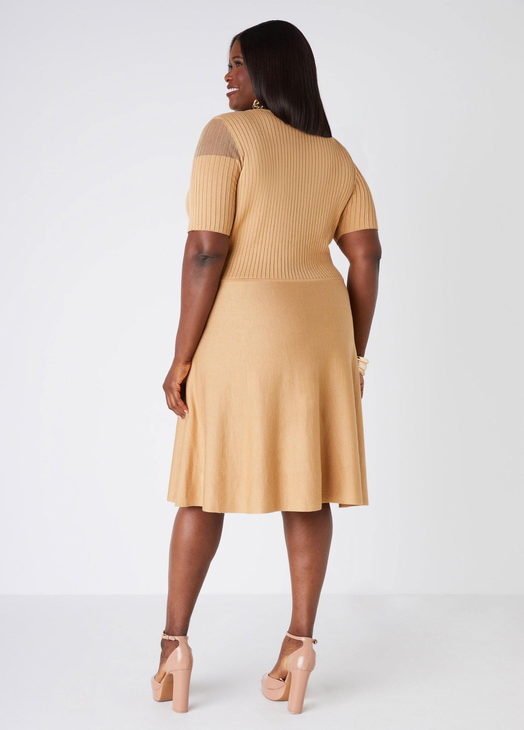 A Line Paneled Sweater Dress Product Image