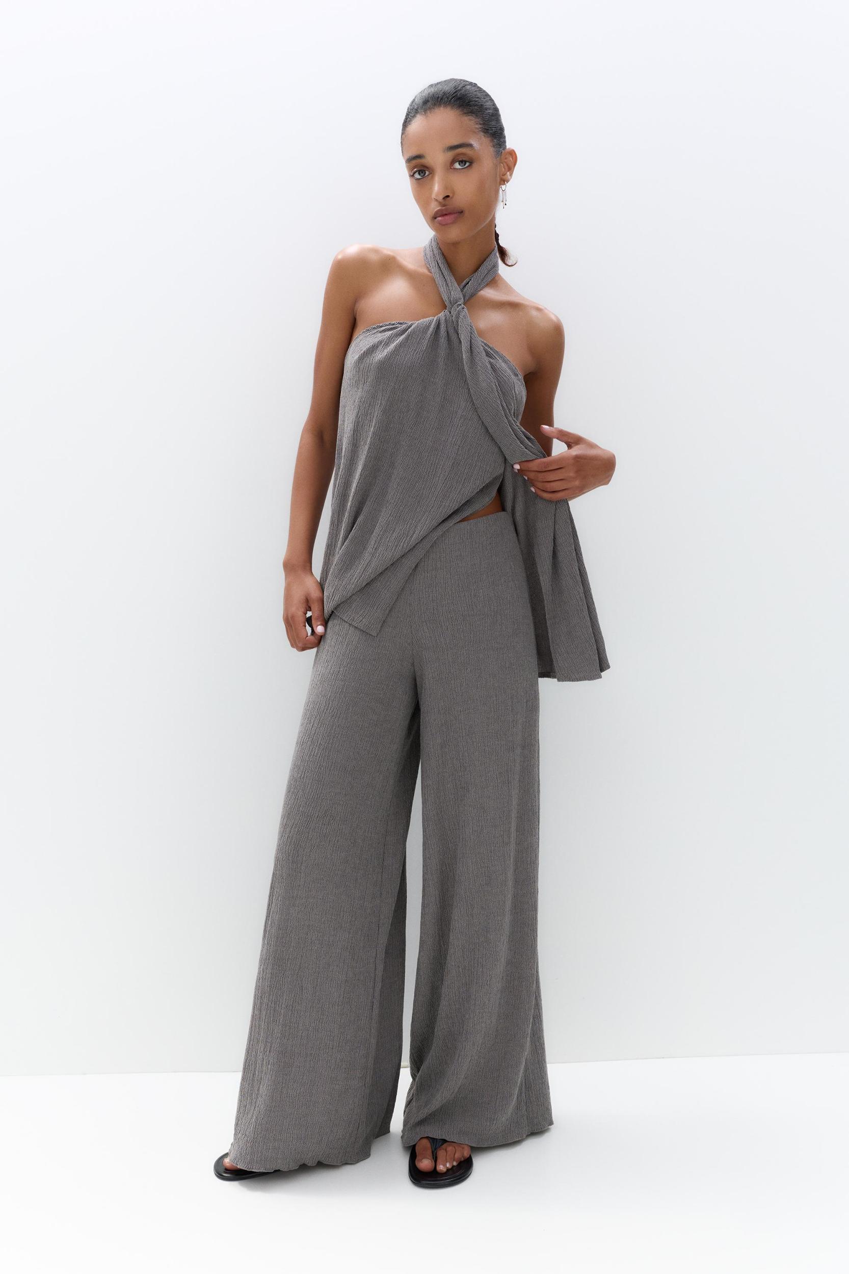 Rustic wide-leg pants Product Image