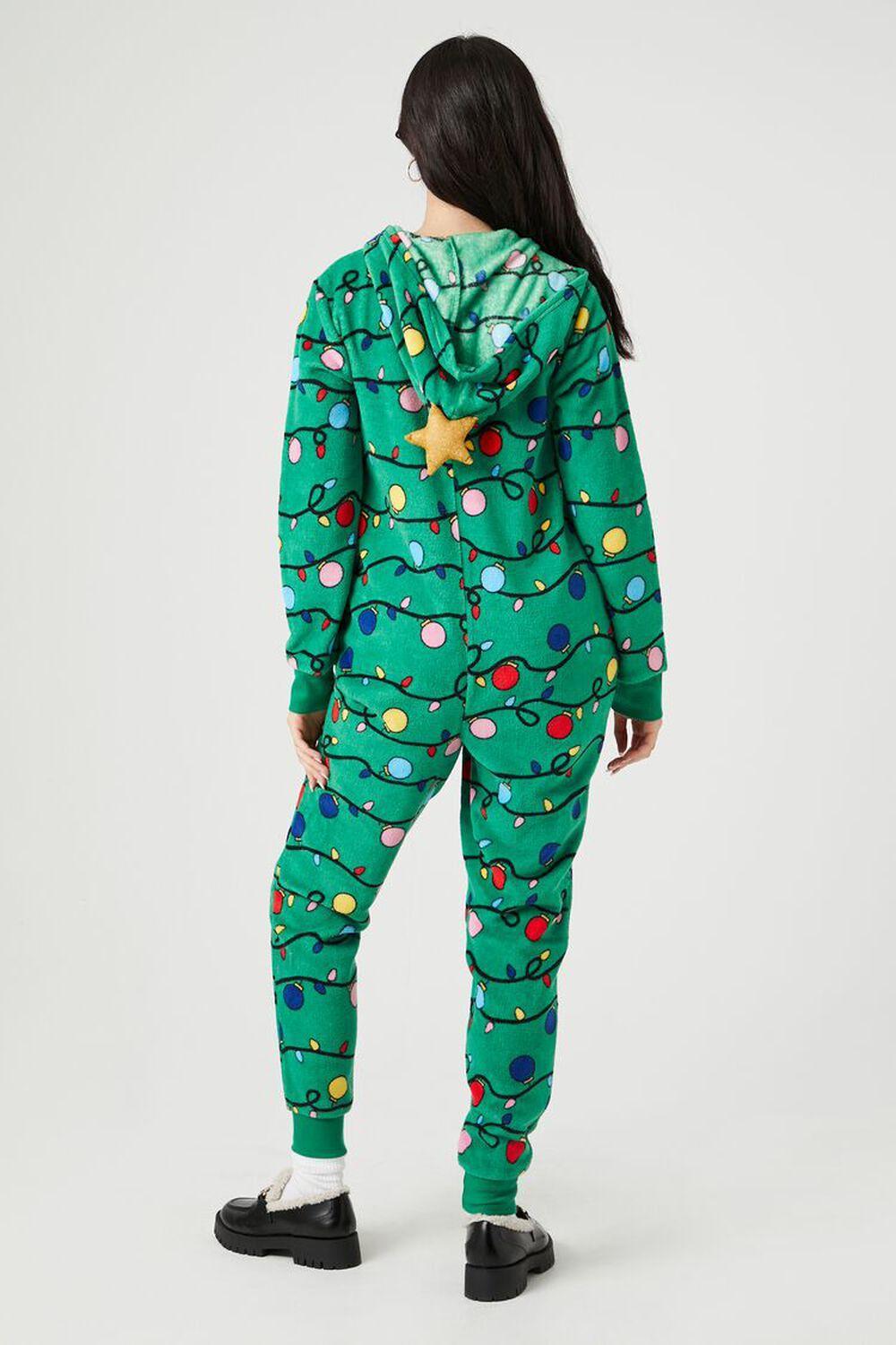 Hooded Christmas Tree Jumpsuit | Forever 21 Product Image