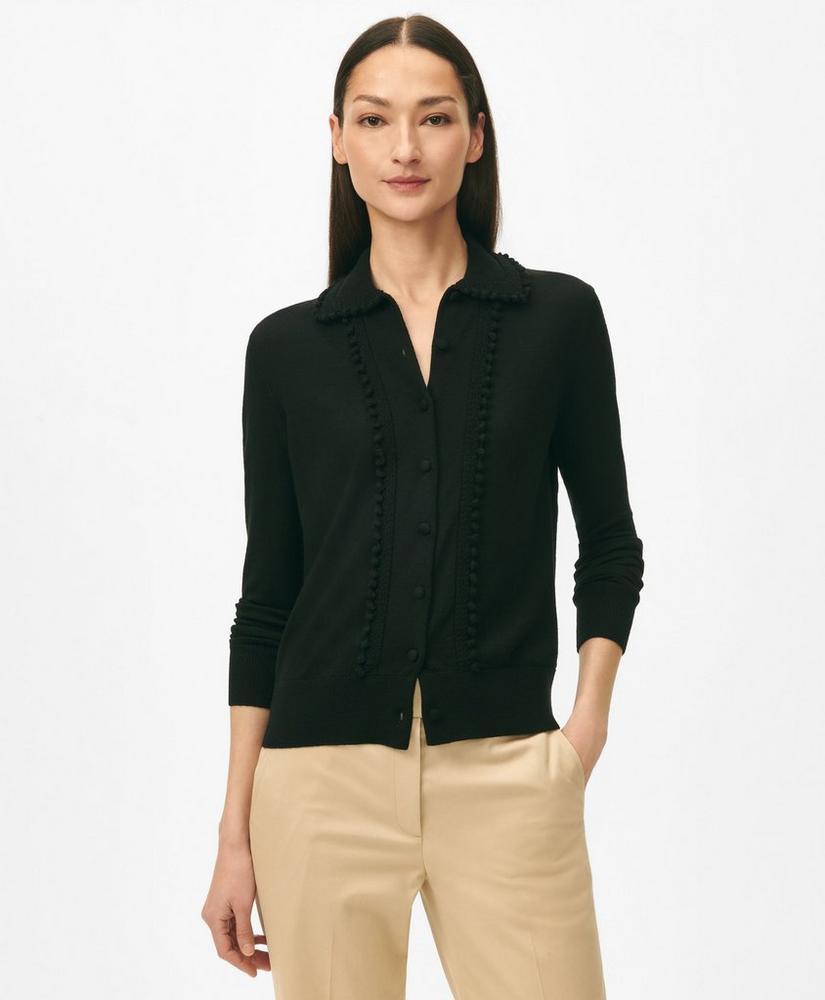 Point Collar Cardigan in Merino Wool Product Image
