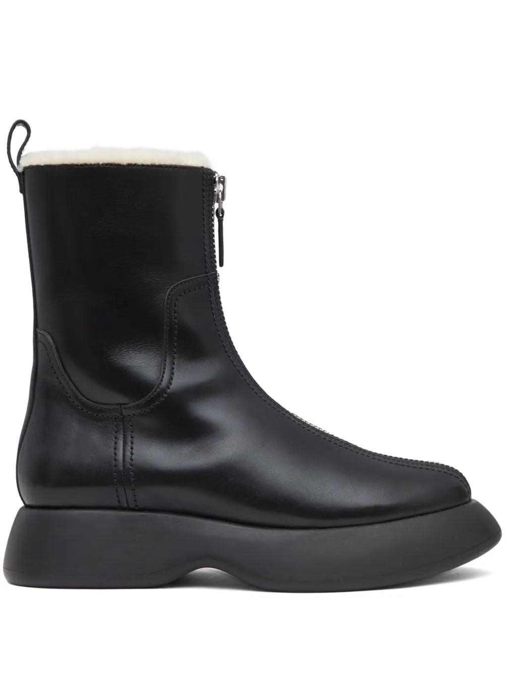3.1 PHILLIP LIM Mercer Leather Combat Boots In Black Product Image