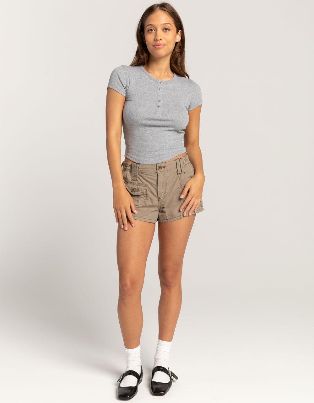 BDG Urban Outfitters Womens Baby Henley - HEATHER GRAY Product Image