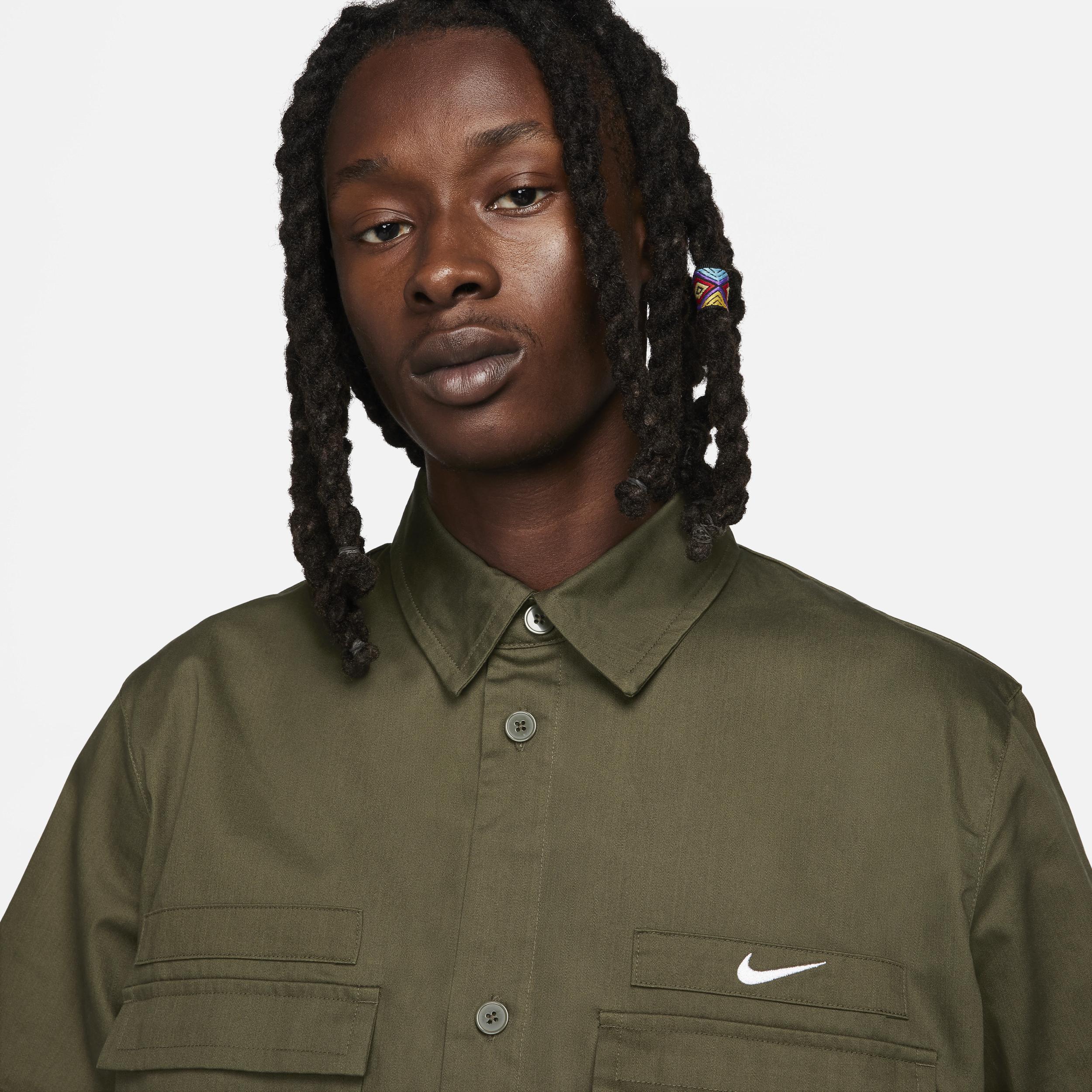 Nike Mens Life Woven Military Short-Sleeve Button-Down Shirt Product Image