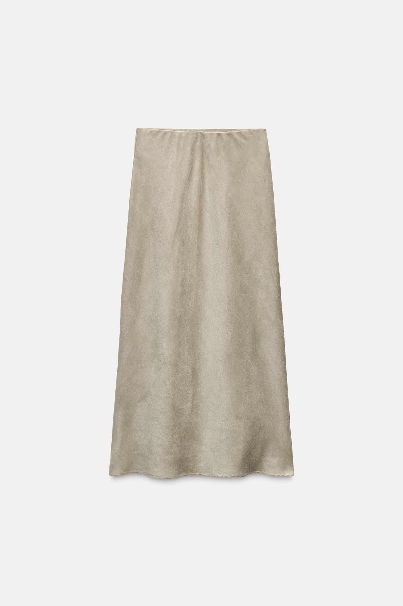 FAUX SUEDE MIDI SKIRT Product Image