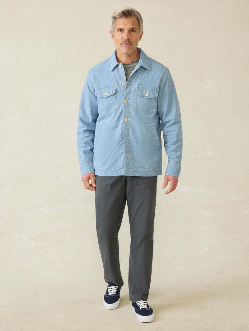 Doug Good Feather Indigo Herringbone Shirt Jacket - Blue Haven Wash Product Image