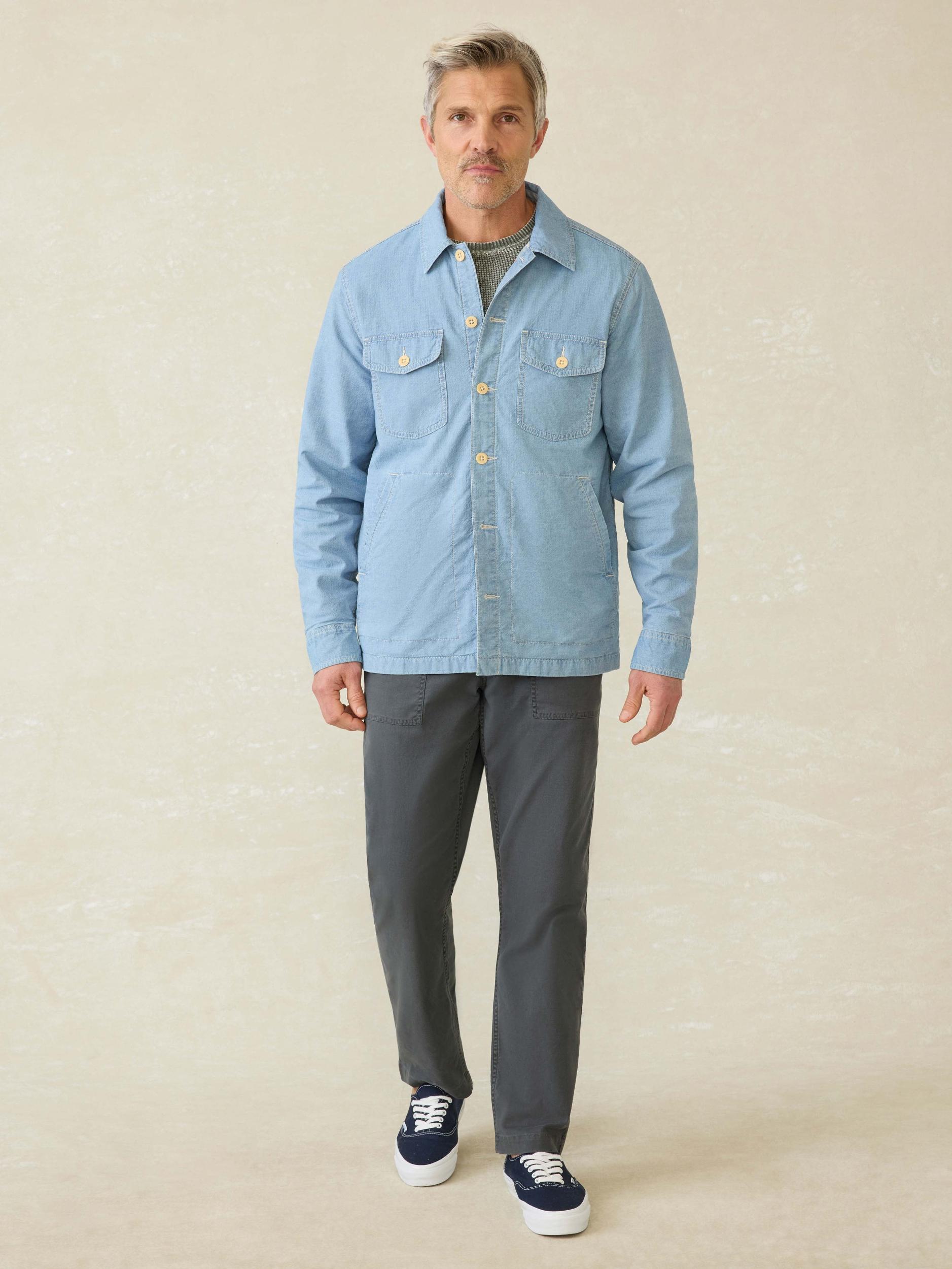 Doug Good Feather Indigo Herringbone Shirt Jacket - Blue Haven Wash Male Product Image