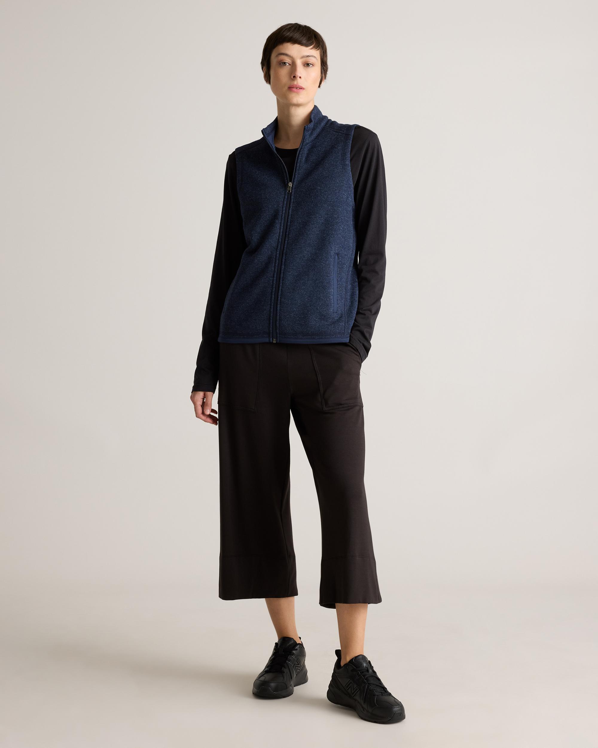 Quince | Women's Sweater-Knit Fleece Full-Zip Vest Recycled Polyester Product Image