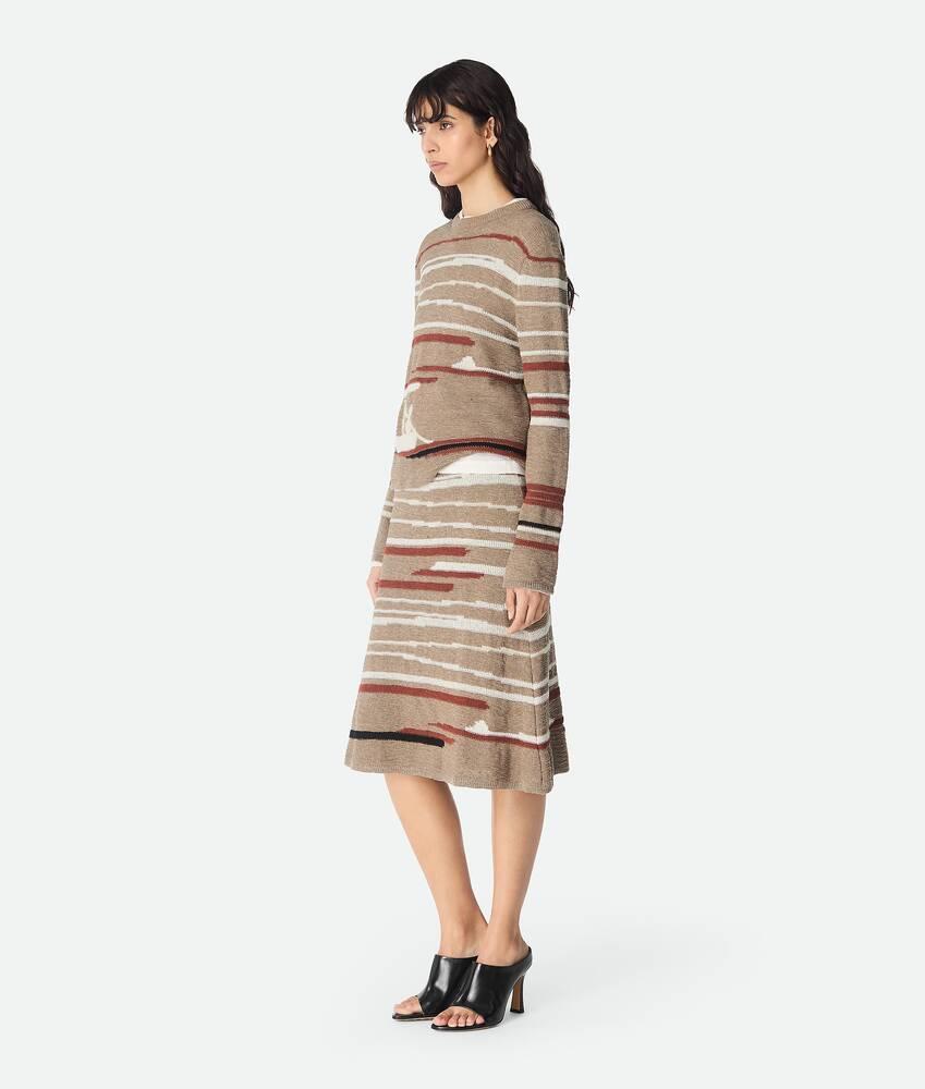 Women's Linen And Cotton Sweater in Stonemel/maple/chalk Product Image