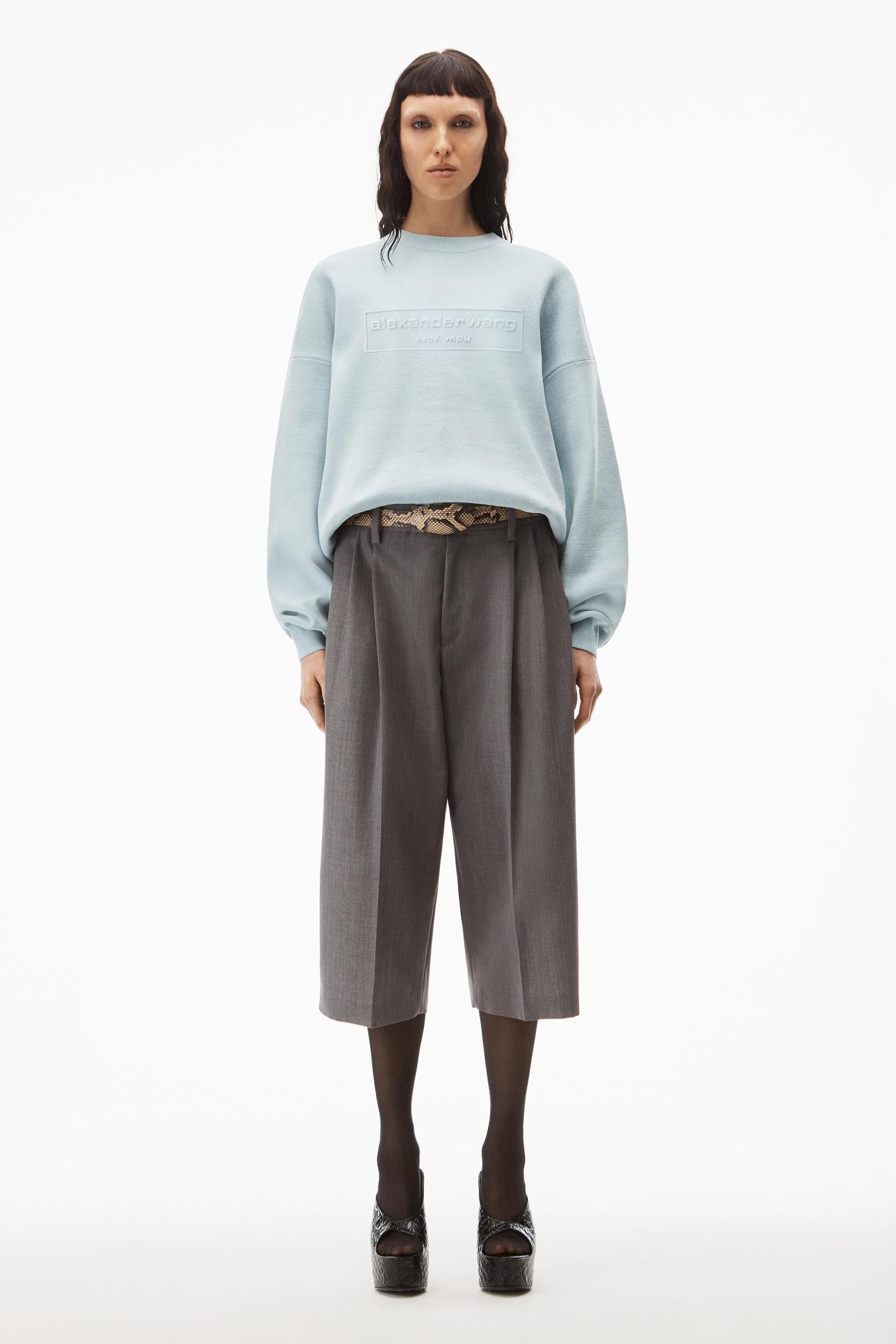 Logo Embossed Ribbed Pullover In Soft Chenille Product Image