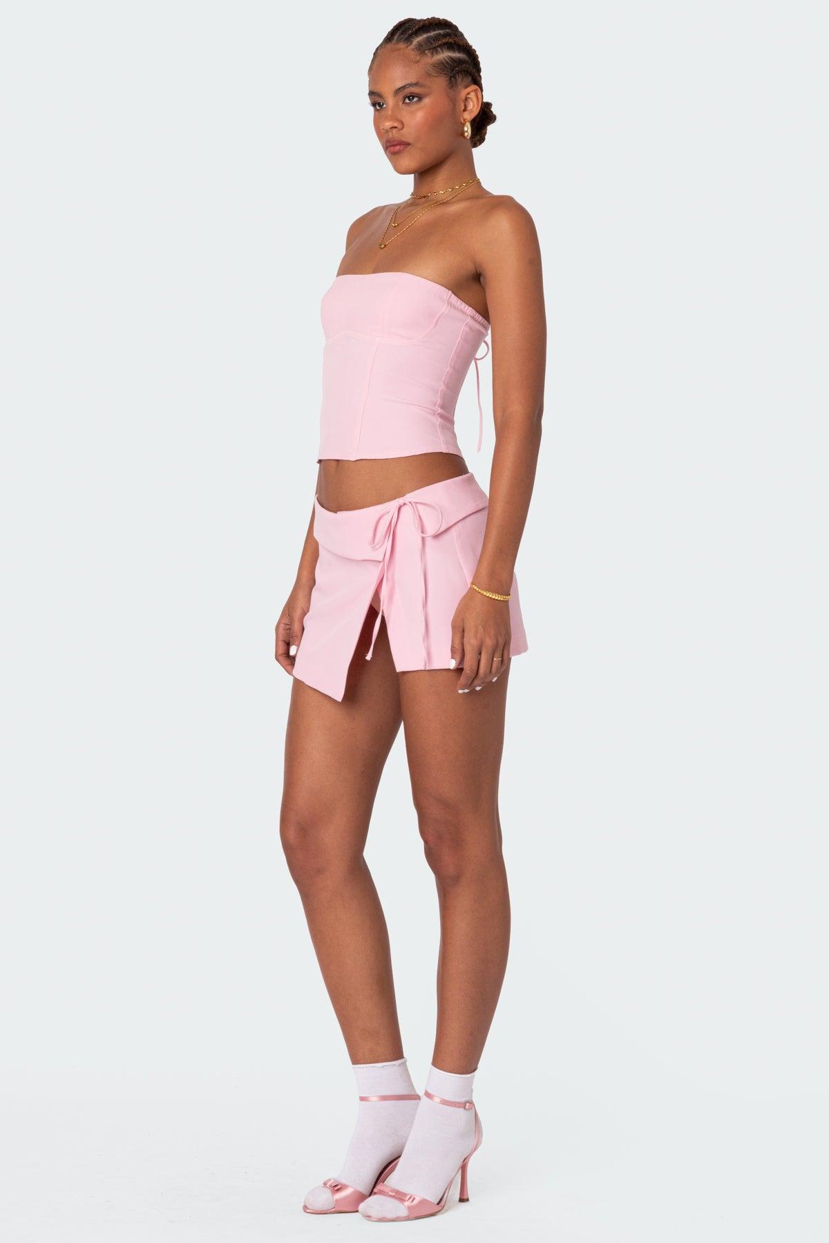 Selena Asymmetric Wrap Mini Skirt Product Image