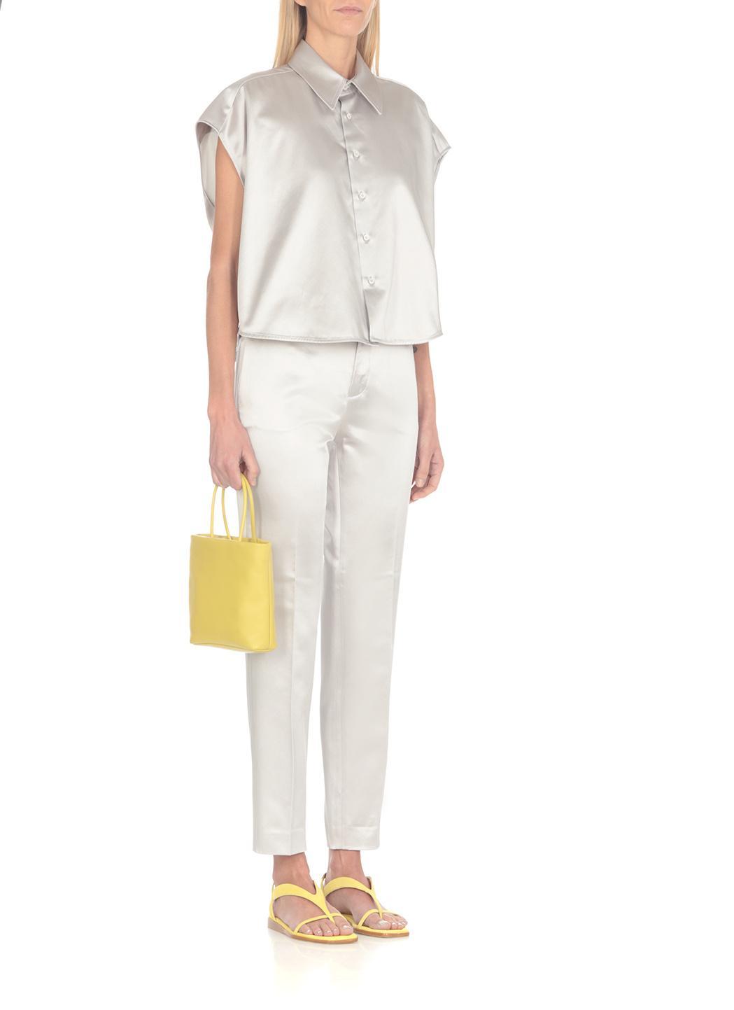 FABIANA FILIPPI Duchess-satin Shirt In Gray Product Image