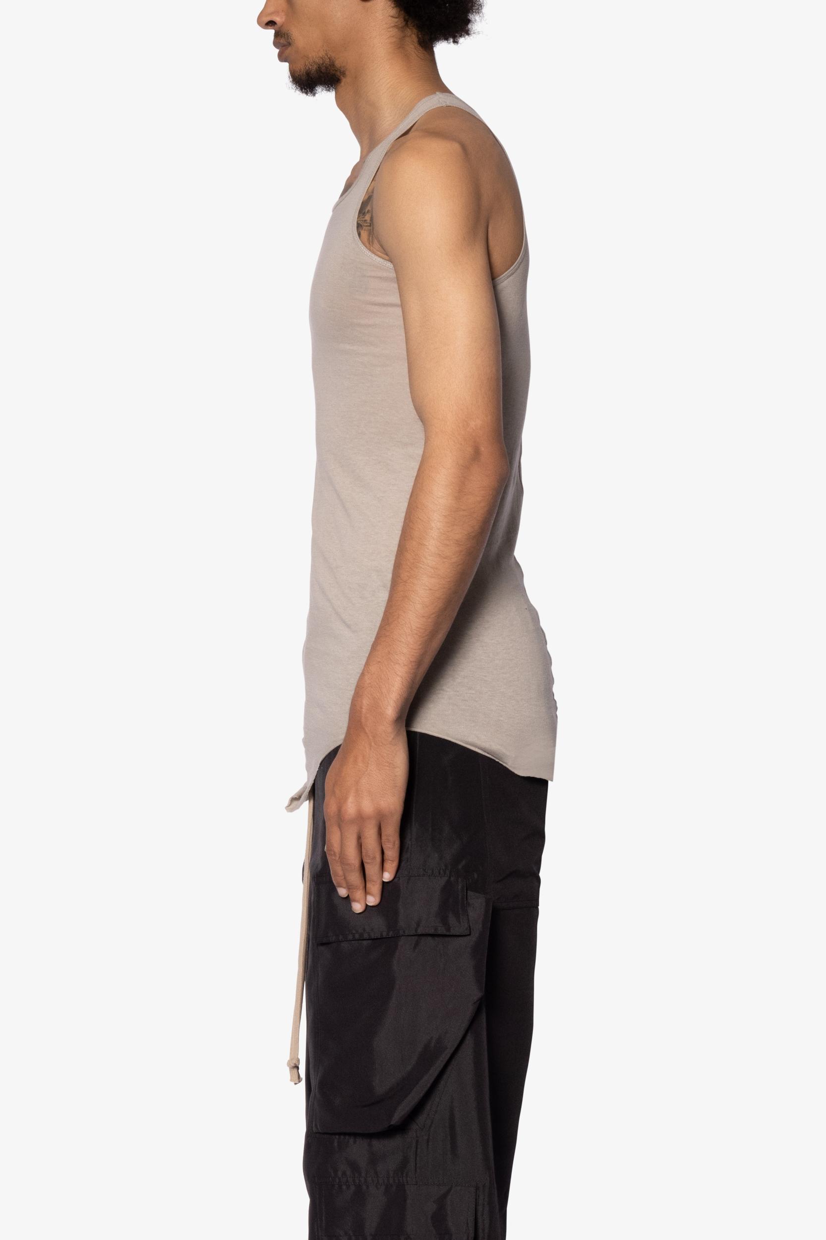 Sheer Knit Racer Tank - Bone Product Image