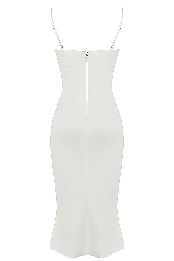 Amalia  ivory satin cutout corset dress Product Image