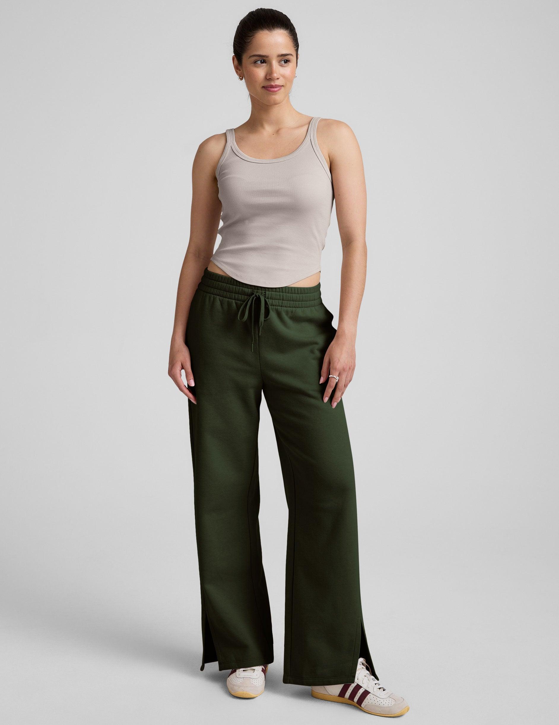 LuxeFleece Side Slit Wide Leg Pant Product Image