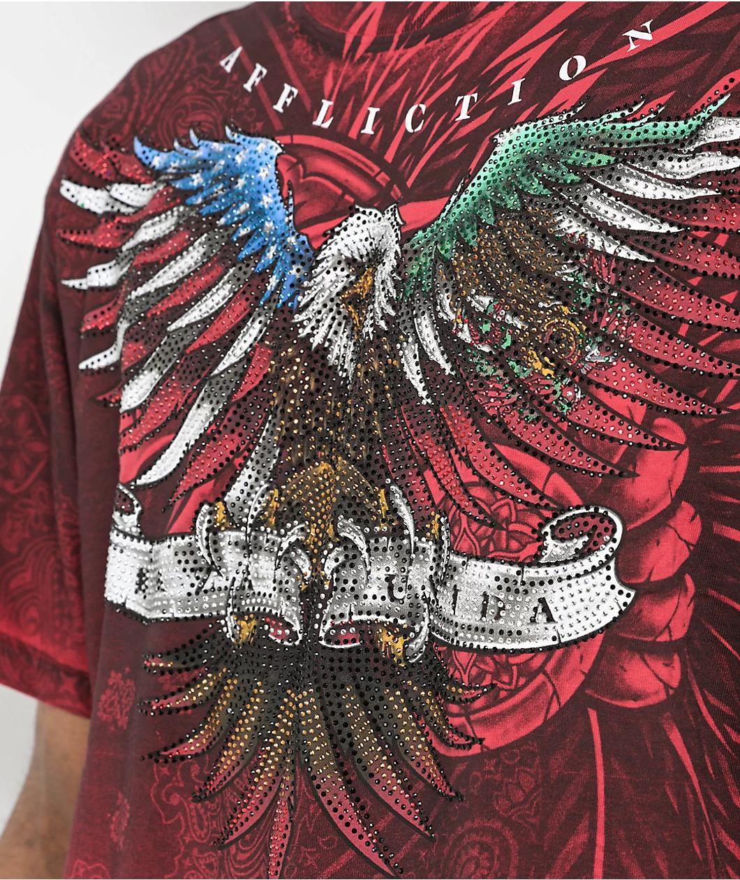 Affliction Raza Unida Red T-Shirt Product Image