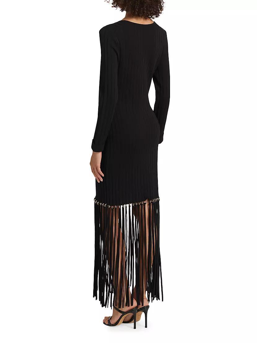 Sharron Fringed Knit Maxi Dress Product Image