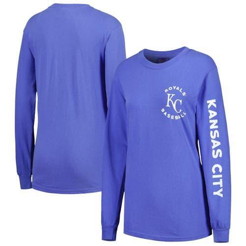 Women's Soft as a Grape Royal Kansas City Royals Team Pigment Dye Long Sleeve T-Shirt, Size: Medium, Blue Product Image