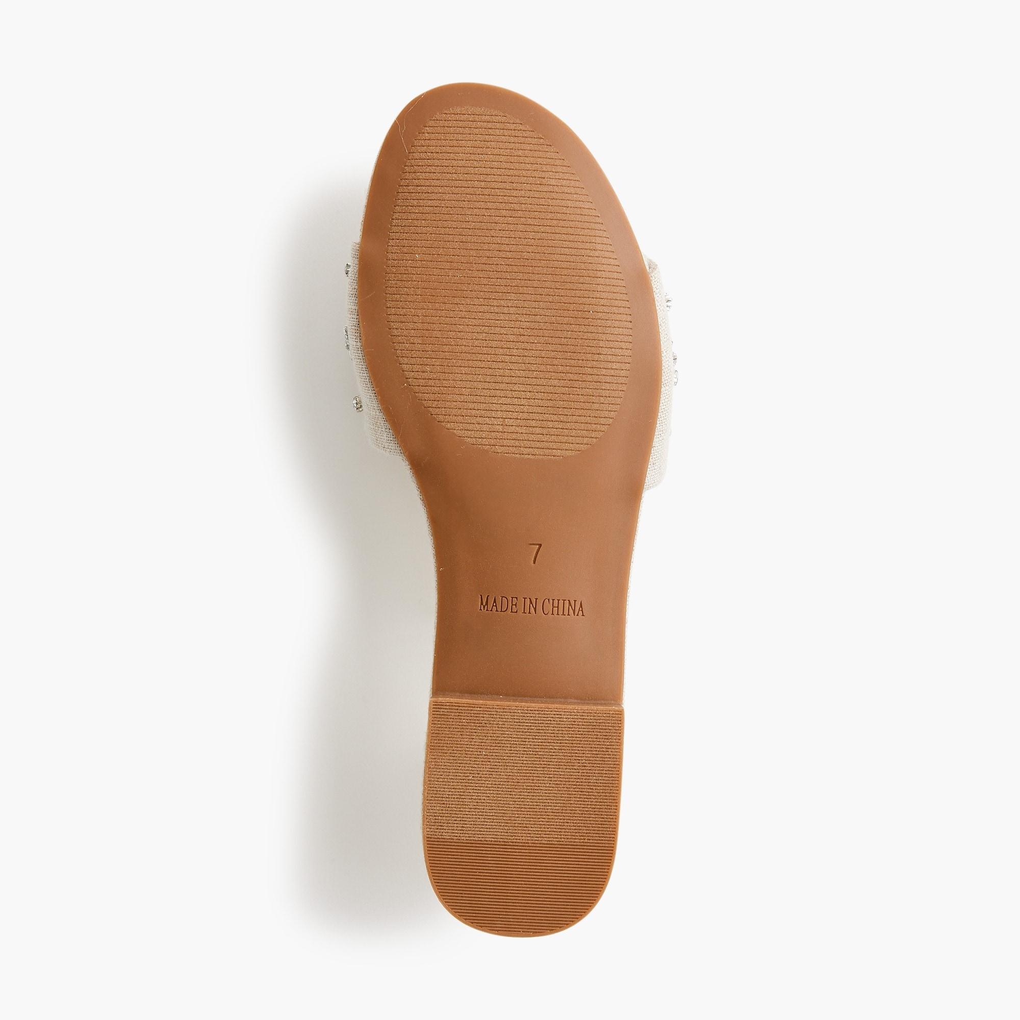 Embellished canvas slide sandals Product Image