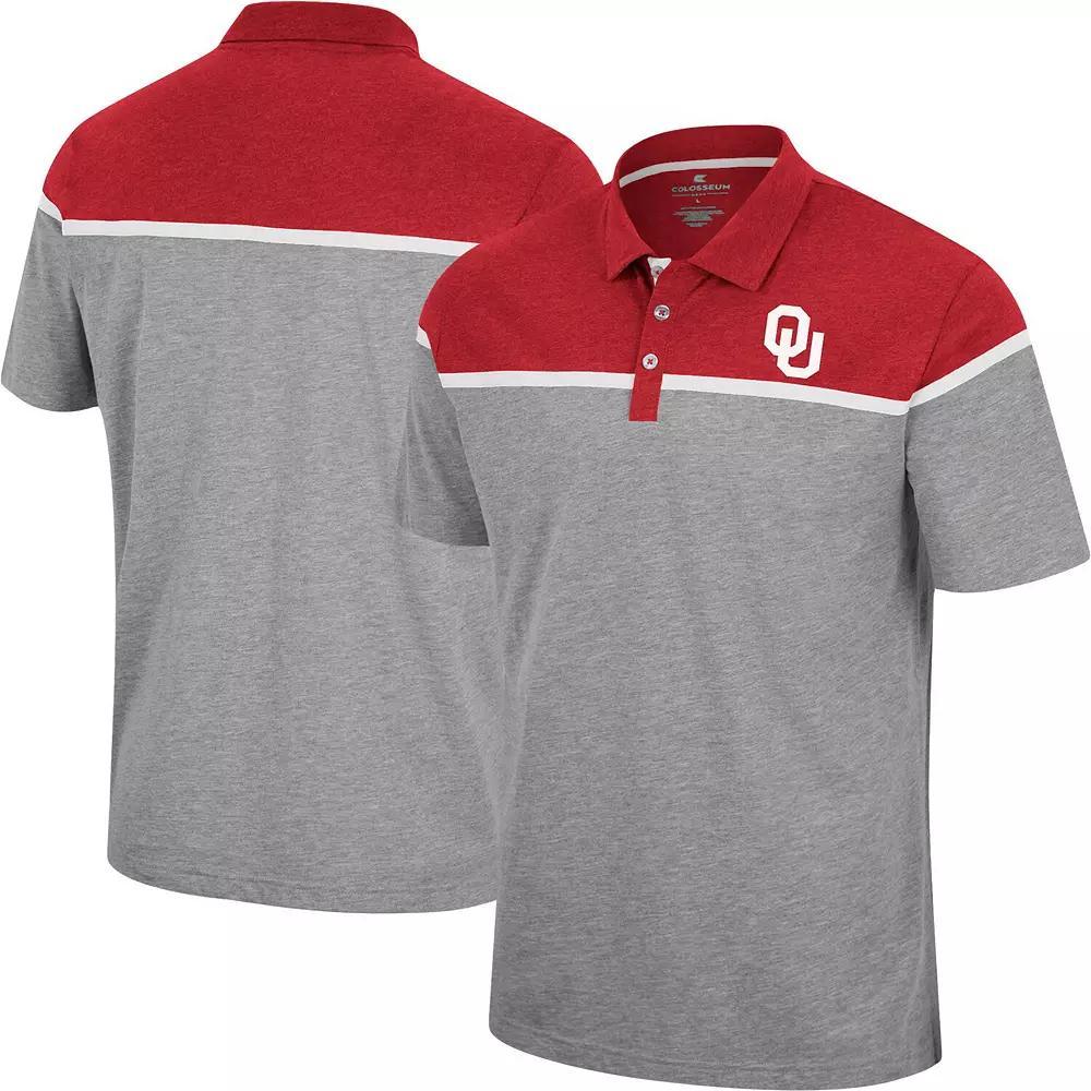 Men's Colosseum Heather Gray Oklahoma Sooners Chamberlain Polo, Size: Medium, Grey Product Image