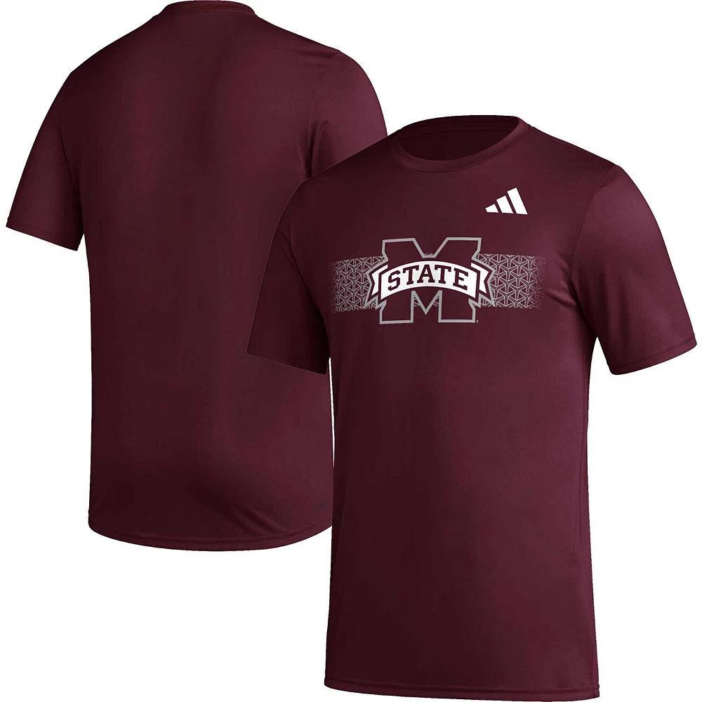 Men's adidas Maroon Mississippi State Bulldogs Pregame AEROREADY T-Shirt, Size: Medium, Mst Red Product Image