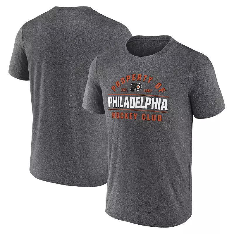 Men's Fanatics Heather Charcoal Philadelphia Flyers Property Of T-Shirt, Size: Large, Fly Charco Product Image