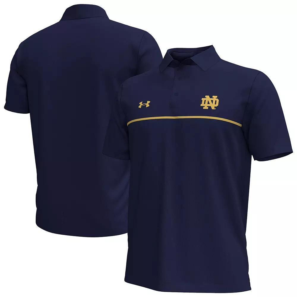 Men's Under Armour Navy Notre Dame Fighting Irish Playoff Chest Stripe Performance Polo, Size: Medium, Blue Product Image