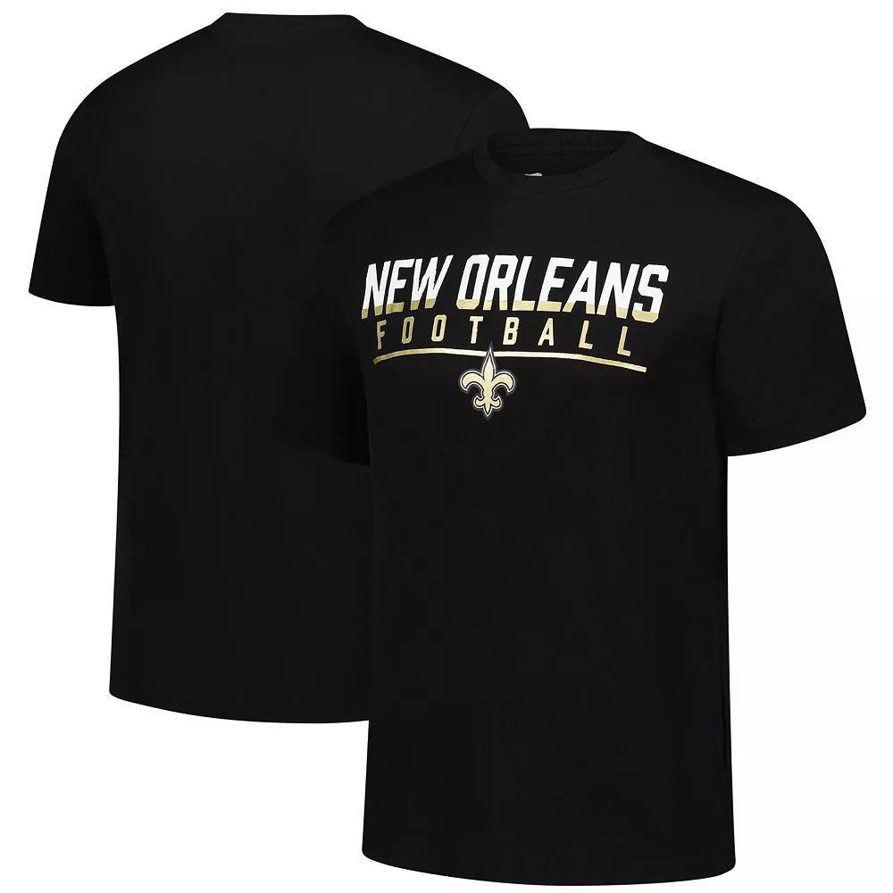 Men's Fanatics  Black New Orleans Saints Blocked T-Shirt, Size: 5XL Product Image