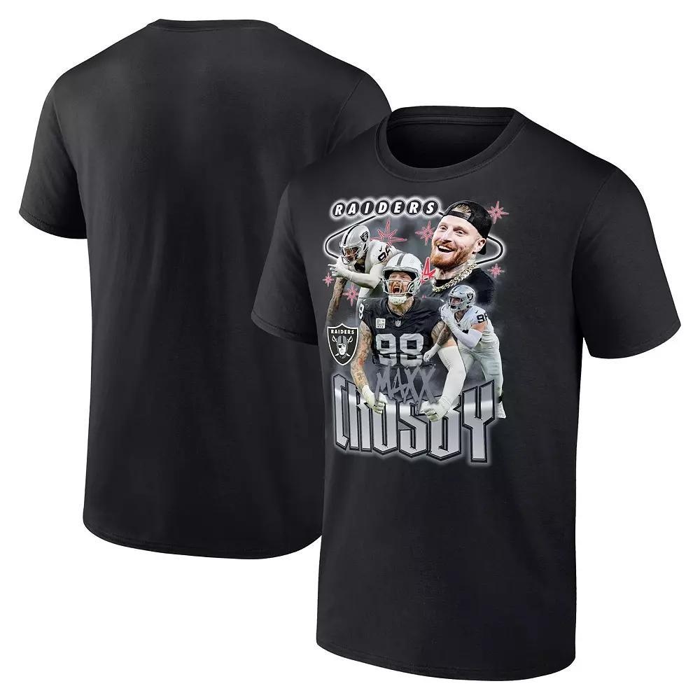 Men's Fanatics Maxx Crosby Black Las Vegas Raiders Notorious Player Graphic T-Shirt, Size: Large, Lvr Black Product Image