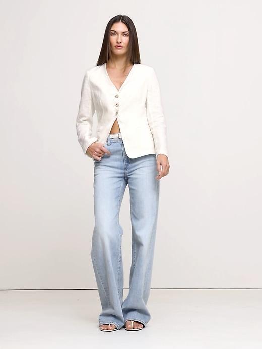 Linen Blazer Top Product Image