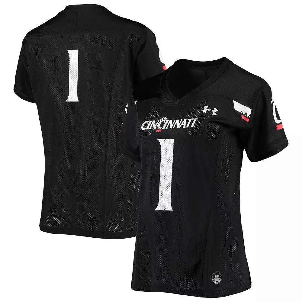 Women's Under Armour #1 Black Cincinnati Bearcats Finished Replica Football Jersey, Size: Medium Product Image