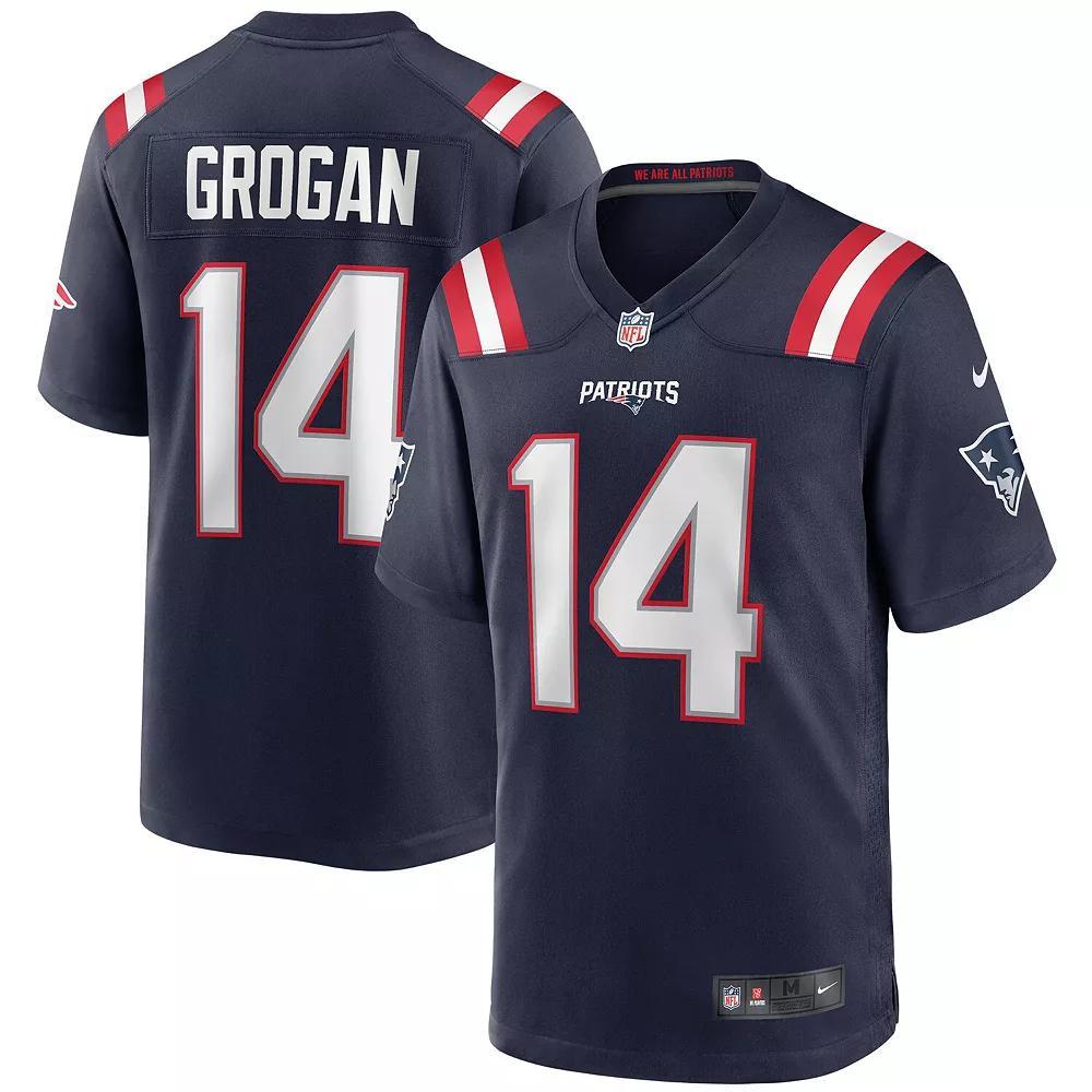 Men's Nike Steve Grogan Navy New England Patriots Game Retired Player Jersey, Size: 4XL, Blue Product Image