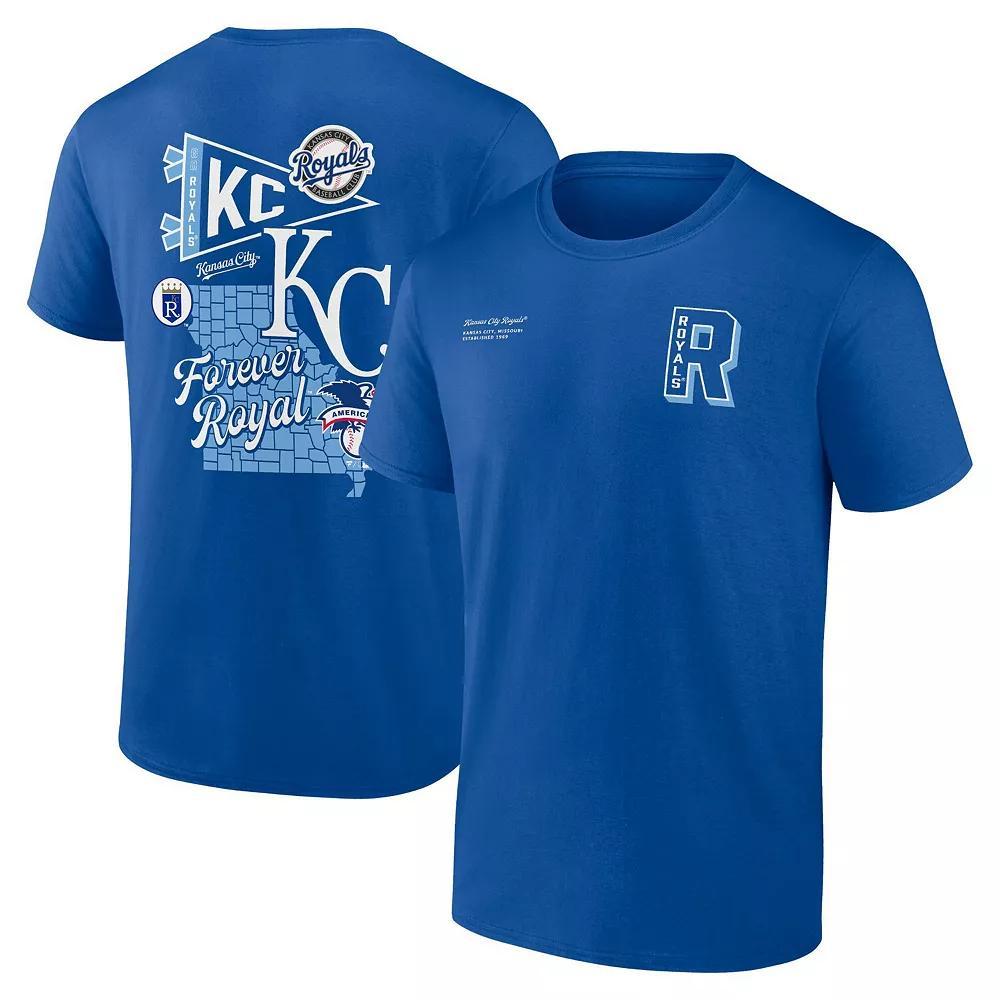 Men's Fanatics Branded Royal Kansas City Royals Split Zone T-Shirt, Size: XL, Blue Product Image